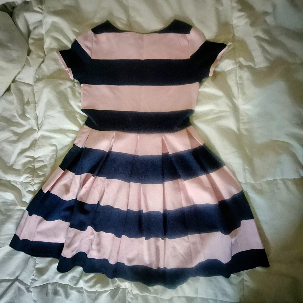 Ralph Lauren Polo Pink and Black Striped Kids Dress - Picture 2 of 9